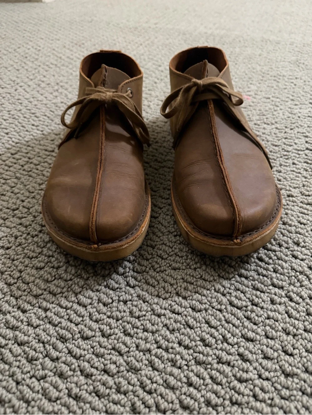 Clarks Brown Leather Lace-Up Boots